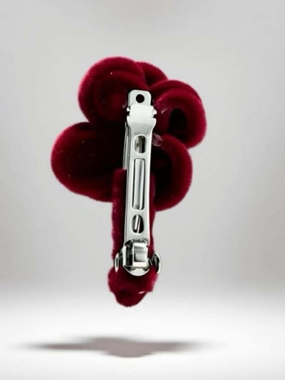 Velvet Rose Cluster Hair Clip - Deep Wine - Picture 2 of 3